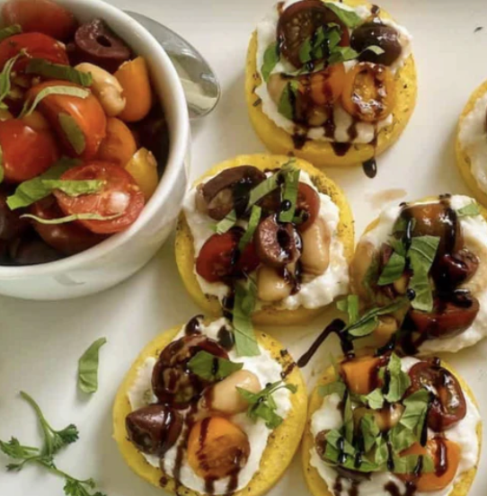 Fried Polenta Bruschetta – vomFASS Madison University Avenue