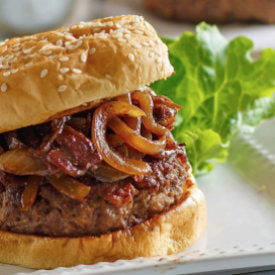 E-Z Burgers with Balsamic Caramelized Onions