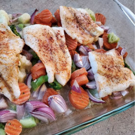 E-Z Baked Cod with Veggies