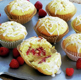 Lemon Raspberry Pound Cake Muffins