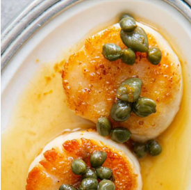 Seared Scallops in Brown Butter & Capers